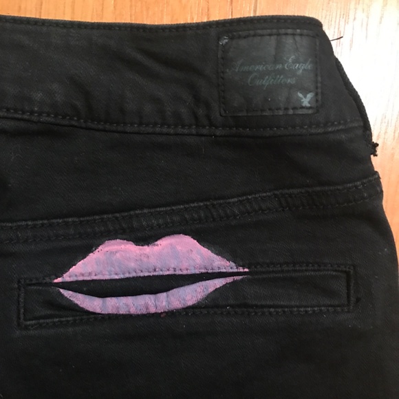 Grunge Kiss My Ass Triple Zipper Denim Shorts - Picture 4 of 5